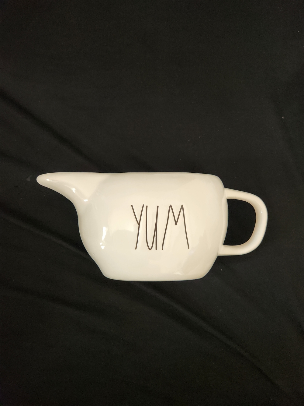 Rae Dunn White 'YUM' Ceramic Gravy Boat